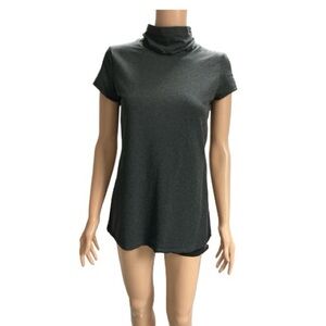 CAbi - EC - Charcoal Short Sleeve Turtleneck Top